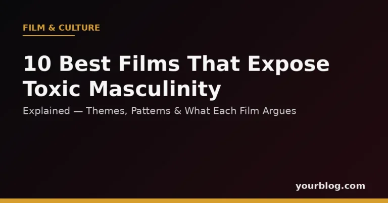 Toxic masculinity in cinema — dark cinematic banner for 10-film guide