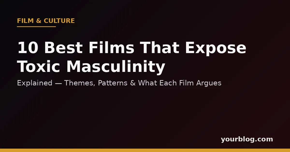 Toxic masculinity in cinema — dark cinematic banner for 10-film guide